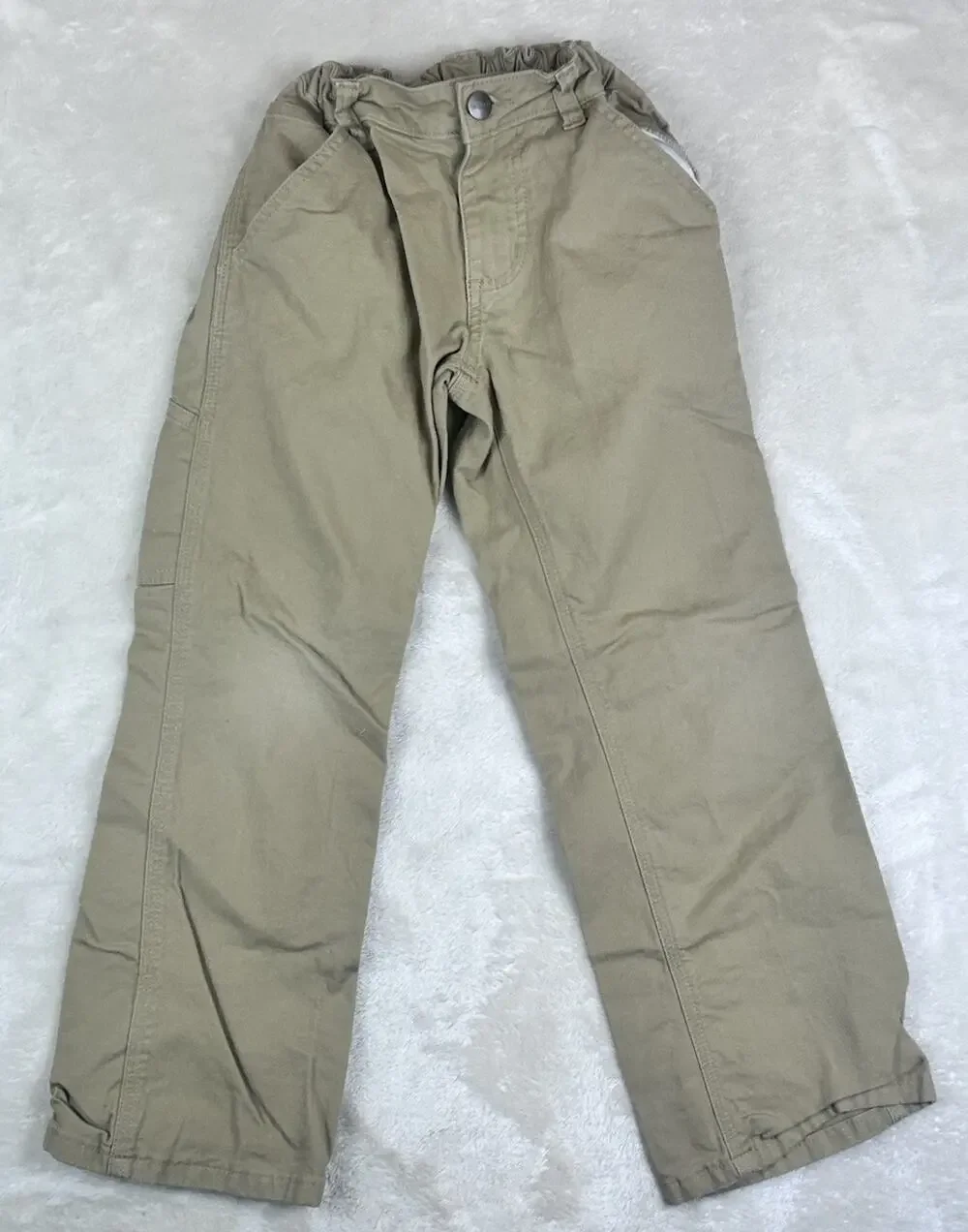 Carhartt Youth Duck Brown Canvas Work Pants Carpenter Utility Kids Size 8